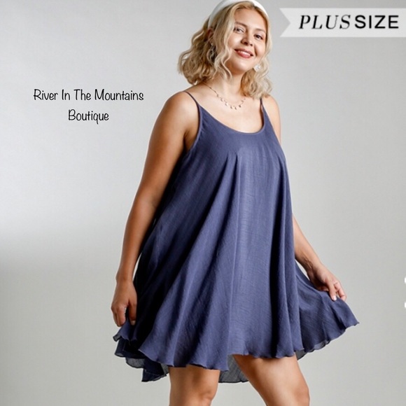 NWT! Beautiful Slate Blue Boho Dress! - Picture 3 of 6